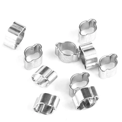 Image of 10Pcs Hose Clips Zinc Plated Galvanized Iron Two Ear Clamp Fastener Pipe 5mm 23mm for Fule Petrol Tube