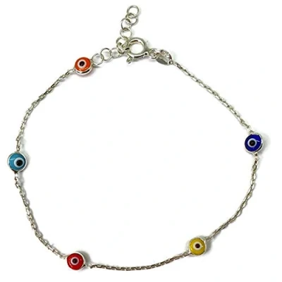 Image of MYSTIC JEWELS by Dalia 19cm Silver Evil Eye Bracelet Gift (Multicolor)