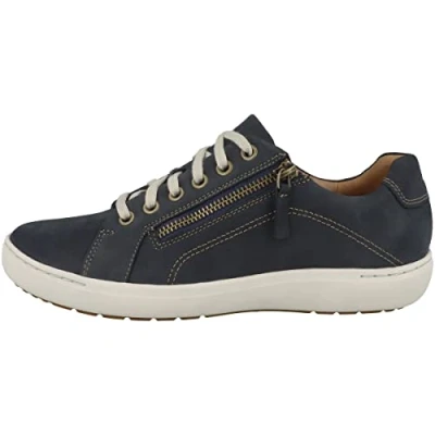 Image of Clarks Women&#039;s Nalle Lace Sneaker, Navy Nubuck, 7 UK