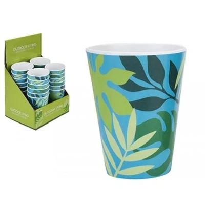 Image of The Home Fusion Company Tropical Design Melamine Plastic Cup Bowl Plate Or Whole Set Outdoor Dining BBQ