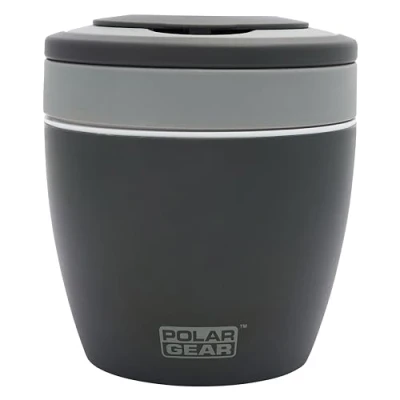 Image of Polar Gear Microwavable Food Containers with Fold Away Cutlery, Polypropylene, 500 milliliters, Grey