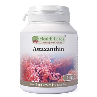 Image of Astaxanthin 4mg x 90 Capsules (100% Pure &amp; Additive Free Food Supplement, High Strength, Powerful Antioxidant, from Natural Haematococcus Pluvialis Red Algae, UK Manufactured