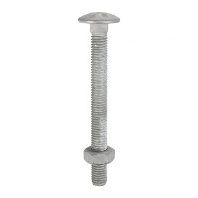 Image of 3x TIMCO Carriage Bolts &amp; Hex Nuts Hot Dipped Galvanised 0850CBG Pack of 100