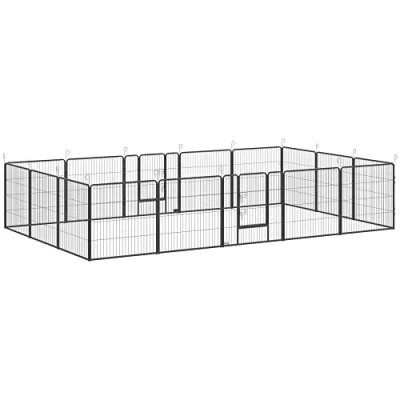 Image of PawHut 16 Panels Heavy Duty Puppy Play Pen for Small, Medium Dogs 80Hcm