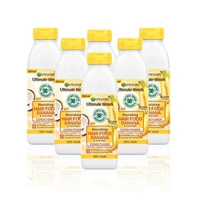 Image of Garnier Ultimate Blends Banana Conditioner for Dry Hair Food by 98 Percent Natural Origin Ingredients 350 ml Pack of 6