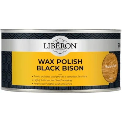 Image of Libéron Wax Polish Black Bison Paste Medium Oak 500ml