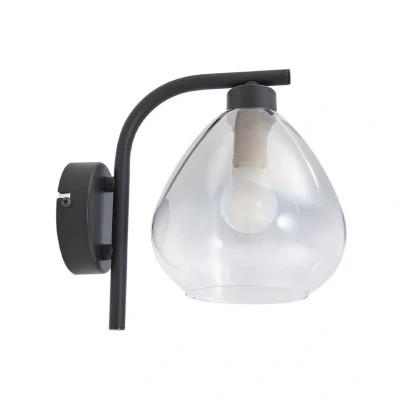Image of Lindby Pendura wall light, Ø 15 cm, black, glass
