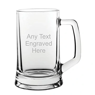 Image of 1stclassgifts [Custom] Personalised 1 Pint Glass Tankard ( Beer Pot) Christmas Birthday Gift Any Text Engraved.