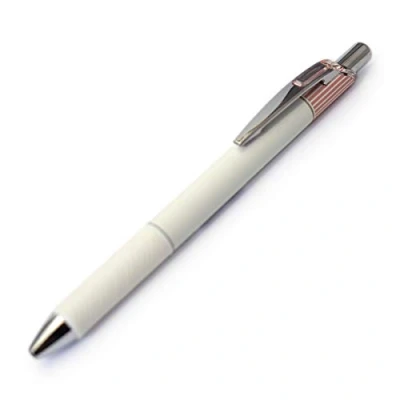 Image of Pentel EnerGel Clena Retractable Liquid Gel Pen, Micro Fine Point 0.3mm Needle Tip, Black Ink, Classical Pink Body (BLN73LP A)