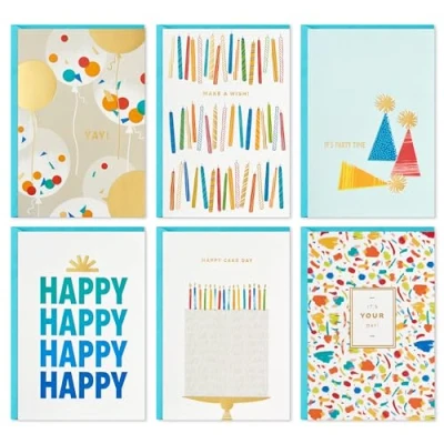 Image of Hallmark Birthday Cards Assortment, 36 with Envelopes (Party Time)