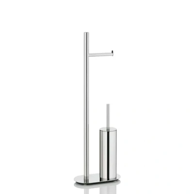 Image of Kela Toilet Set Lucido of Stainless Steel in Silver, 25 x 13 76.5 cm