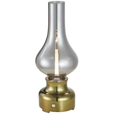 Image of Lindby LED rechargeable table lamp Maxentius, green, glass, dimmable