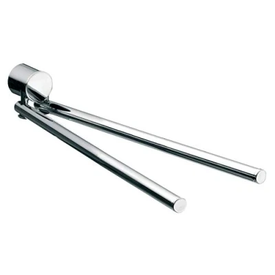 Image of Emco 455000136 Rondo 45000136 2 Arm Towel Rail with Swivels for Wall Mounting Length 364 mm Chrome, Other, one Size