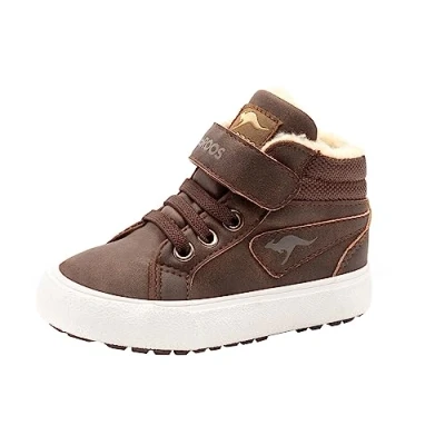 Image of KangaROOS Unisex Kids KAVU III Low Top Sneakers, (Dk Brown/Sand 343), 7 UK