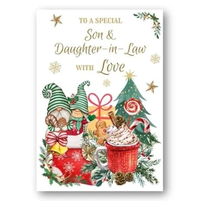 Image of Second Ave Son &amp; Daughter in Law Christmas Winter Gingerbread Xmas Holiday Festive Greetings Card
