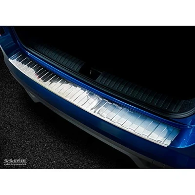 Image of Avisa 2/35465 Stainless Steel Rear Bumper Protector Skoda Kamiq 2019 &#039;Ribs&#039;