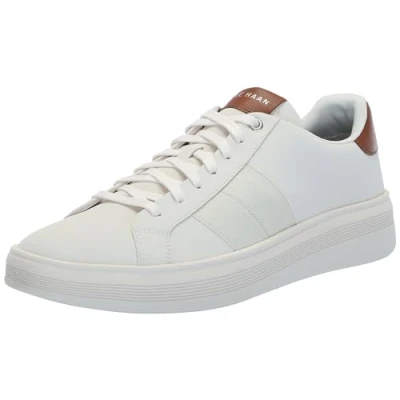 Image of Cole Haan Men&#039;s Grand Crosscourt Premier Sneaker, Ivory/White/British Tan, 9 UK