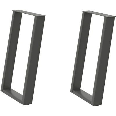 Image of vidaXL Dining Table Legs U Shaped 2 pcs Anthracite 60x(72 73) cm Steel