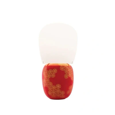 Image of Kundalini Hive ceramic table lamp, red