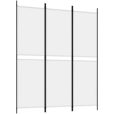 Image of &#039;vidaXL 3 Panel Fabric Room Divider, Foldable Privacy Screen, White Ideal for Partition, Sunlight blocker and Decorative Wall