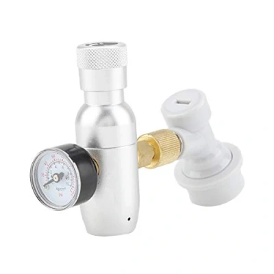 Image of Tissting 16g CO2 Regulator Charger Beer Brewing Aluminum Pressure Gauge Kit Gas Disconnect Kegerator Adapter Home Wine Brew PSI Cylinder Valve(0 150PSI)