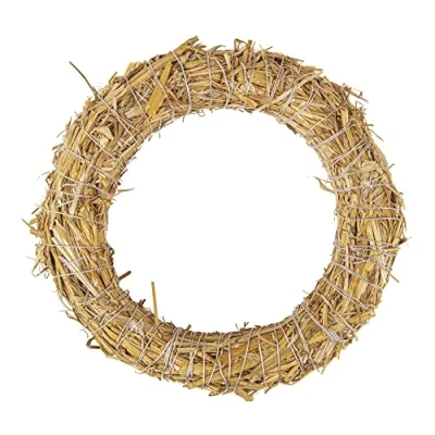 Image of Rayher 8906631 Straw Wreath, Natural Material, 40 cm Diameter, Blank Underring for Cutlery, Wrapping and Sticking
