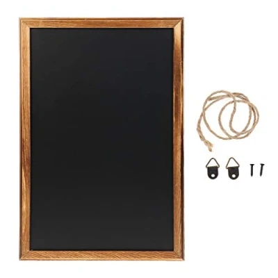 Image of Rectangle Hanging Wooden Message Blackboard Chalkboard Wordpad Sign Kids Writing Board for Kitchen
