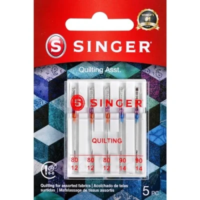 Image of SINGER Quilting Machine Needles, Sizes 80/11 &amp; 90/14, Multicolor
