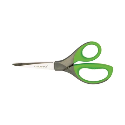Image of Q Connect Premium Scissors Green/Grey Ref KF03987