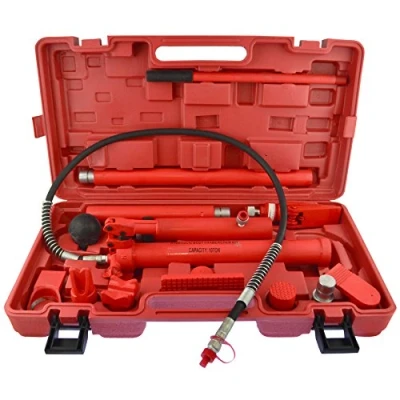 Image of 10 Ton Portable Hydraulic Auto Body Dent Frame Repair Kit Porta Pack Jack