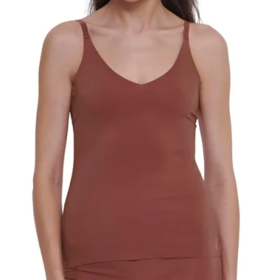 Image of Sloggi Womens ZERO Feel 2.0 Spaghetti Top Brown Polyamide Size Medium