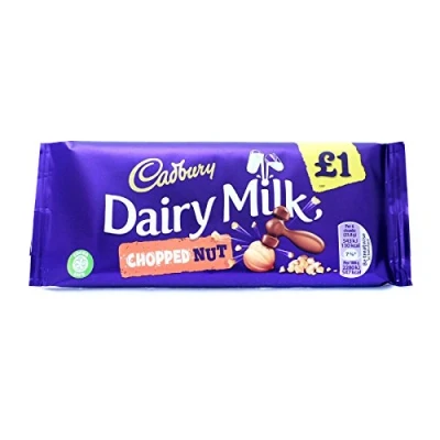 Image of Cadbury Chopped Nut Chocolate Bar 95g (Box of 22)