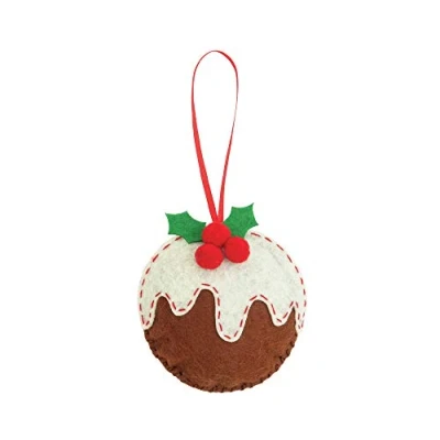 Image of Christmas Pudding Mini Felt Sewing Kit Hanging Decoration Craft