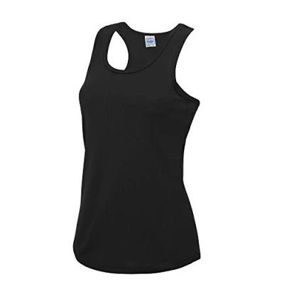 Image of Just Cool Girlie Fit Sports Ladies Vest / Tank Top (S) (Jet Black)