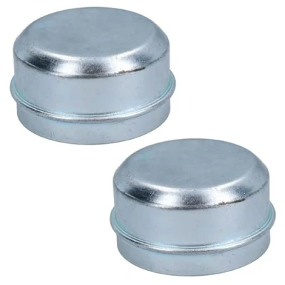 Image of AB Tools Replacement 50.5mm Metal Cap Wheel Hub Trailer Bearing Dust Cover 2 PACK