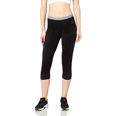 Image of Odlo women&#039;s functional underwear 3/4 pants 100 Percent merino 200 grams, black, XS