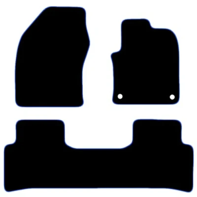 Image of Carsio Carpet Car Mats For Toyota Prius Hybrid Taxi 2015+ Onwards Tailored Fit Floor Mat Set Complete Accessory Black Custom Fitted All Weather, Anti Slip Backing &amp; Blue Trim