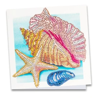 Image of Ideen mit Herz Diamond Painting Greeting Card Rhinestone Edition 16x16cm 370gsm Includes Stones, Envelope &amp; Tool (Shells)