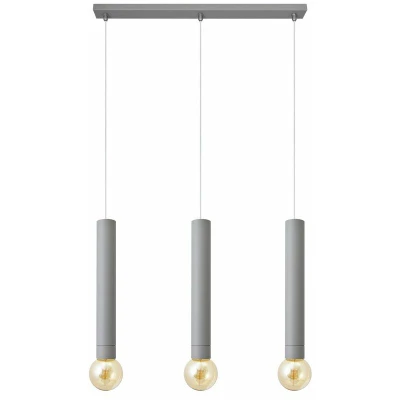 Image of Tuba Straight Bar Pendant Ceiling Light Grey 60cm