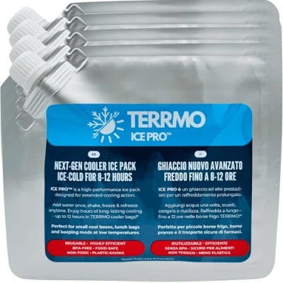 Image of TERRMO Ice Pro™ Premium Small Packs for Lunch Box &amp; Cooler Bag Long Lasting Freezer 812h Reusable Gel Cool Food, Drink, Medication, Breast Milk 350ml 19x16cm 4 Pack