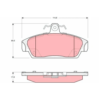 Image of GBP90318, GBP90320, GBP90320AF, GBP90337AF brake pad set TRW GDB859 not prepared for wear indicator with caliper screws accessories