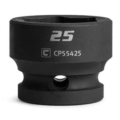 Image of Capri Tools 25 mm Stubby Impact Socket, 1/2 in. Drive, 6 Point, Metric