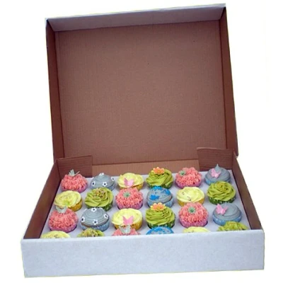Image of 4&quot; DEEP Strong 24 Cupcake cup fairy cake muffin box with insert for Cupcakes