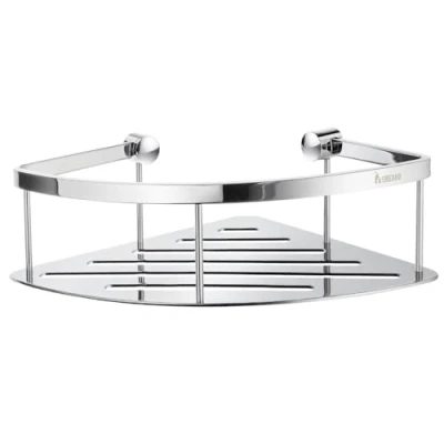 Image of Smedbo Sideline Design Corner Soap Basket Polished, Brass, Polished Chrome, 8.3 x 20.9 25.7 cm, Silver