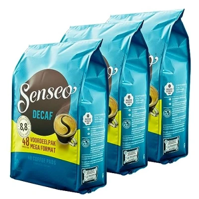 Image of Senseo Decaf Coffee Pods, Rich Aroma, Intense &amp; Well Balanced, for Pod Machines, 144 Pads