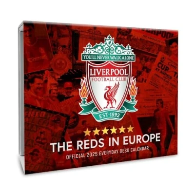 Image of 2025 Calendar Liverpool FC Page to View Football Block Desk Official Product: Original Danilo Tagesabreißkalender [Kalendar]