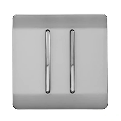 Image of Trendi Artistic Modern Glossy Tactile Auto Retractive 2 Door Bell Switch Stainless Steel