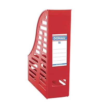Image of Mesh Magazine File Rack DONAU PP A4 Foldable Red/Document Archiving/Type A4/85 / Kind Mesh/Material PP/Label Single Sided/Colour Red/Format Weight (g/m2) N.a. Width (mm) 85