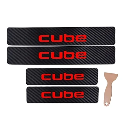 Image of 4 Pcs Carbon Fiber Car Door Sill Protector for NIS san Cube, Welcome Pedal Scuff Guard Non Slip Auto Styling Decoration Accessory