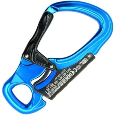 Image of Kong Tango Carabiner Hook with Large Opening, Turquoise/Black